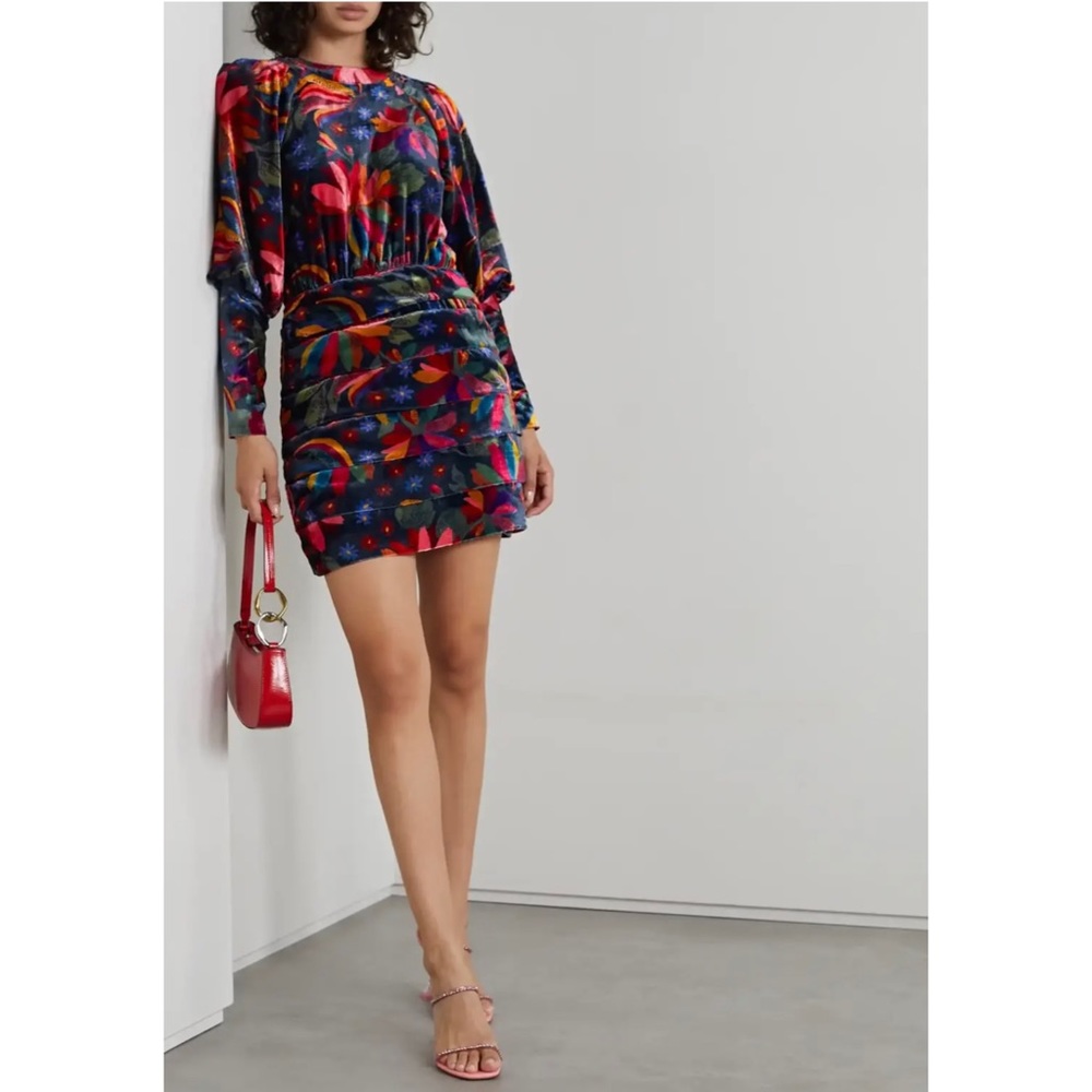 Farm Rio mini banana velvet dress